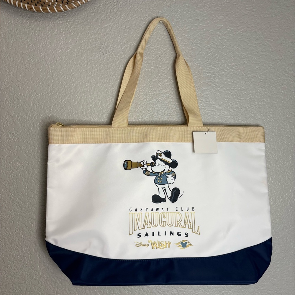 Disney Cruise Line Tote Bag Mickey Mouse Wish Castaway Club Inaugural Sailings